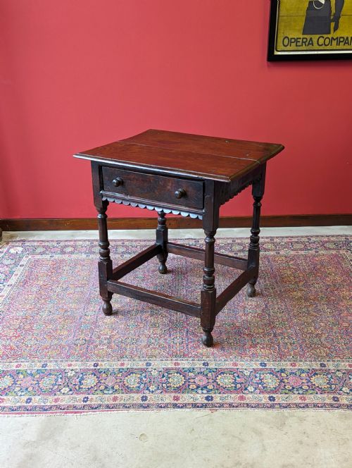 Antique 17th Century Oak Side Table