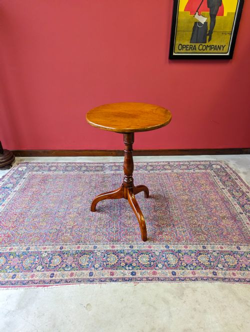 Antique Mid 19th Century Fruitwood Tilt Top Occasional Table / Wine Table
