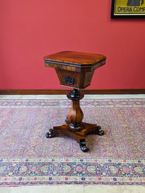 Antique Early Victorian Rosewood Sewing Table / Work Table