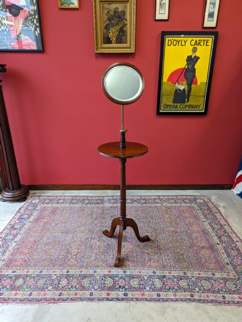 Antique Edwardian Mahogany Mirrored Shaving Stand