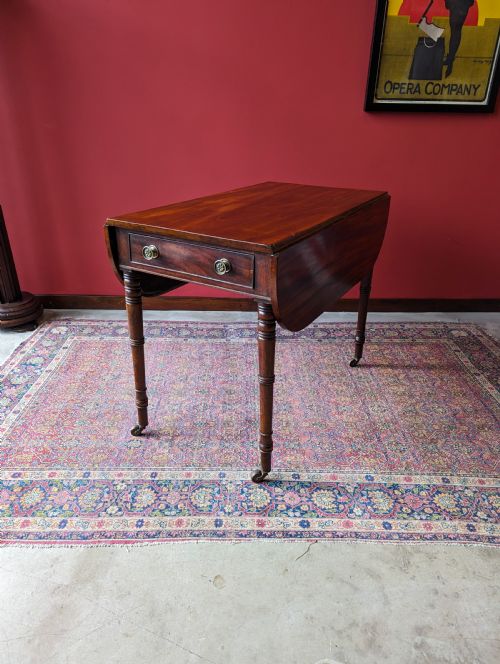 fig 1. Antique Mid 19th Century Mahogany Pembroke Table