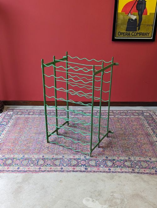 ANTIQUE VICTORIAN COUNTRY HOUSE CAST IRON DOUBLE WINE RACK - ADDITIONAL PHOTO 4
