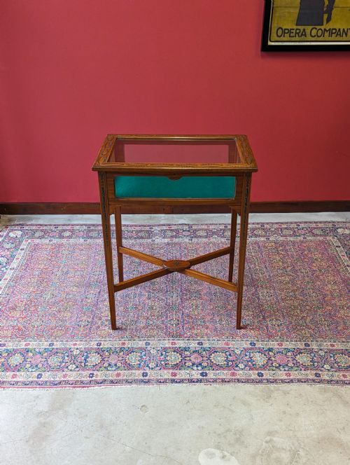 fig 1. Antique Victorian Satinwood Bijouterie Table / Vitrine