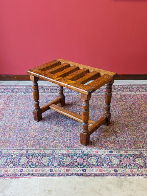 Antique Oak Luggage Stand by Howard & Sons