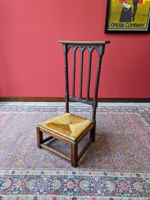 Antique Edwardian Oak Prayer Chair / Prie Dieu