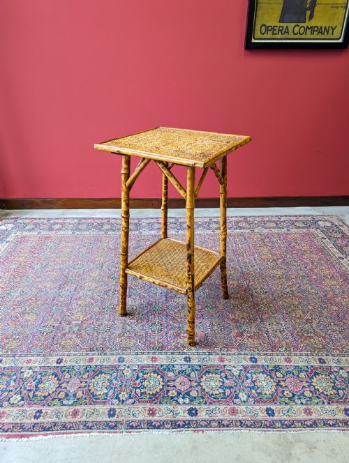Antique Victorian Bamboo Two Tier Occasional Table