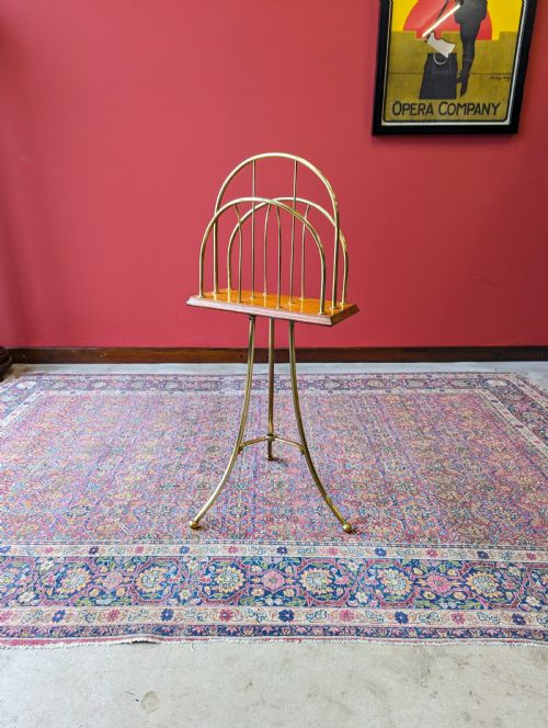 Antique Victorian Revolving Oak & Brass Magazine/newspaper Stand by William Tonks & Sons