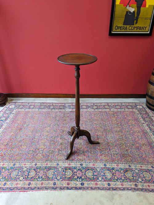 Antique Edwardian Oak Plant Stand / Torchere