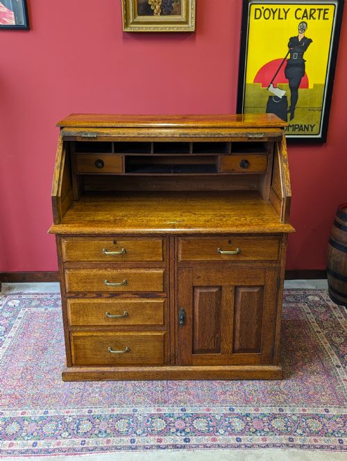 ANTIQUE INDUSTRIAL FOLD TOP DESK CIRCA 1900 - ADDITIONAL PHOTO 6