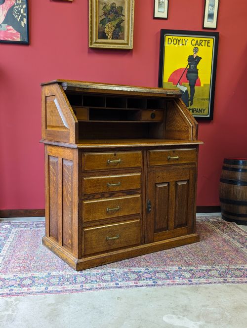 ANTIQUE INDUSTRIAL FOLD TOP DESK CIRCA 1900 - ADDITIONAL PHOTO 7