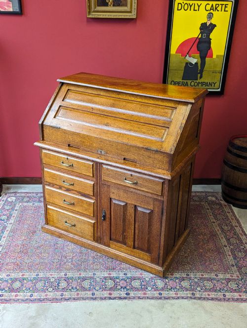 ANTIQUE INDUSTRIAL FOLD TOP DESK CIRCA 1900 - ADDITIONAL PHOTO 9