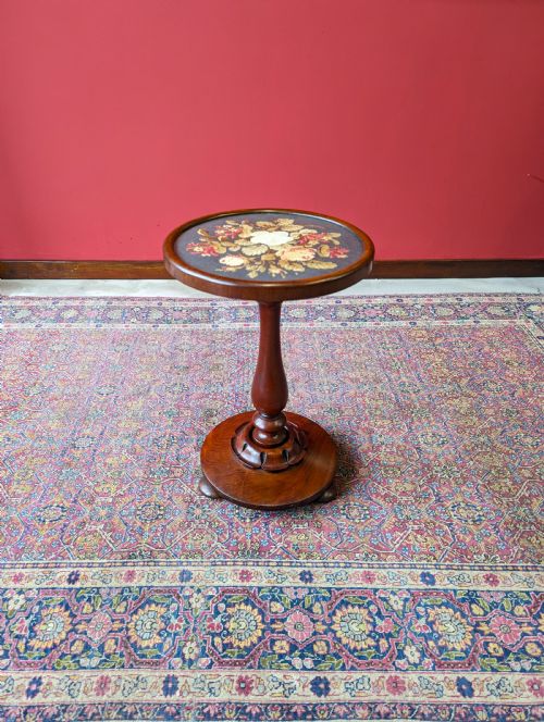 Antique William IV Mahogany Tapestry Wine Table