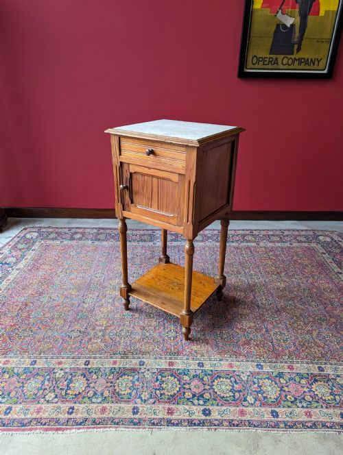 Antique French Pitch Pine Bedside Pot Cupboard