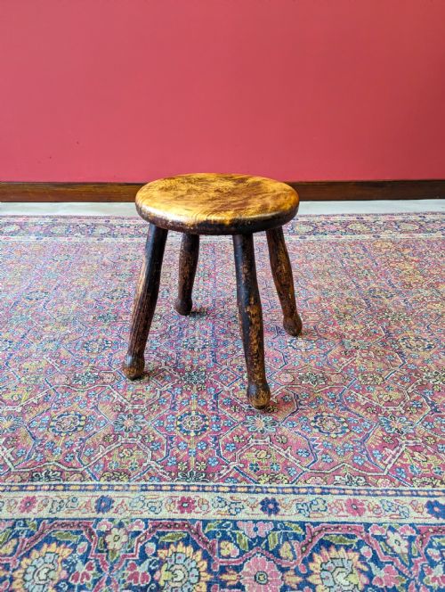 Antique Victorian Elm Milking Stool