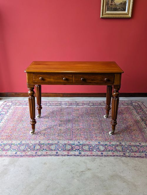 fig 1. Antique Mid Victorian Mahogany Library Table