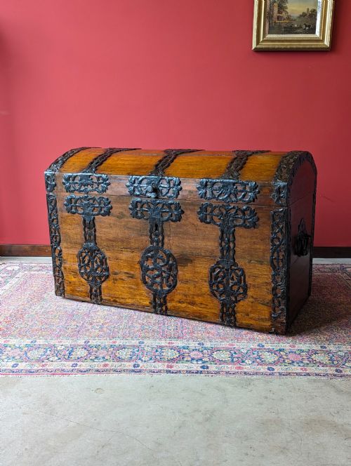 Antique Victorian Dome Topped Sea Chest