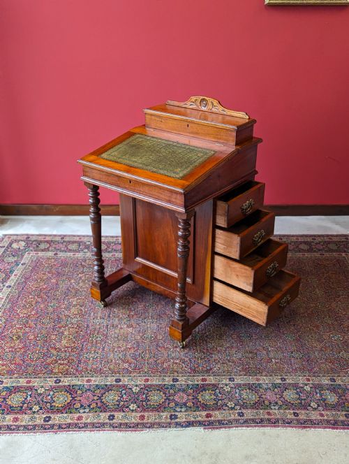 Antique 19th Century Walnut Davenport Writing Desk