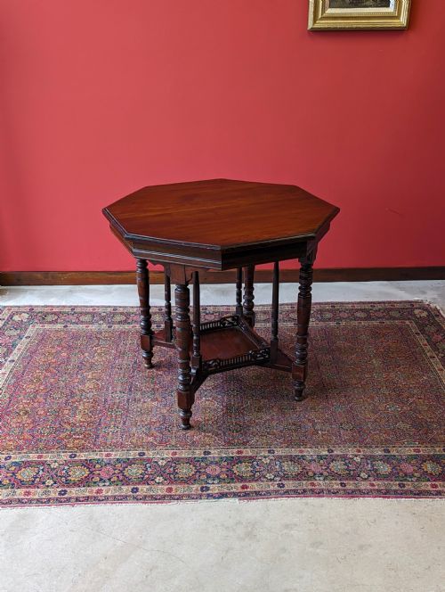 Antique Edwardian Mahogany Octagonal Occasional Table