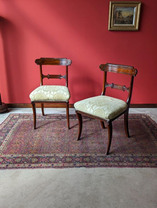 Pair of Antique Regency Period Mahogany Side Chairs / Dining Chairs