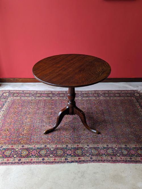 Antique Georgian Oak Tilt Top Circular Table