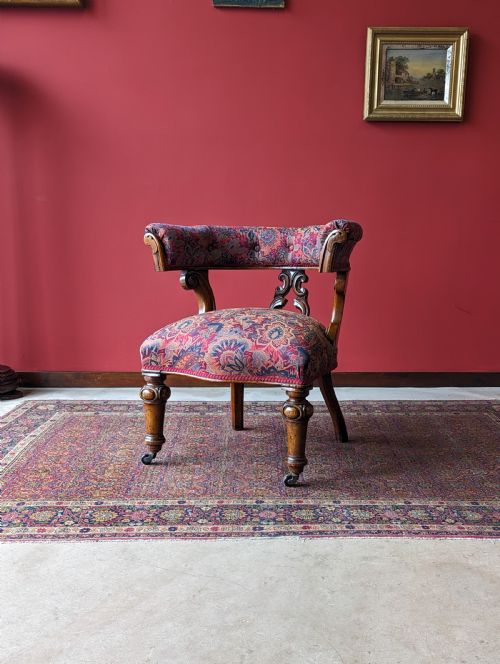 Antique Victorian Mahogany Library Desk Chair / Office Chair