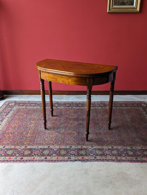 Antique Georgian Mahogany Fold Over Tea Table