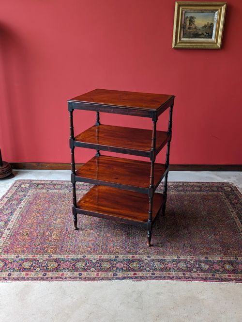 Antique Georgian Mahogany Four Tier Whatnot / Etagere