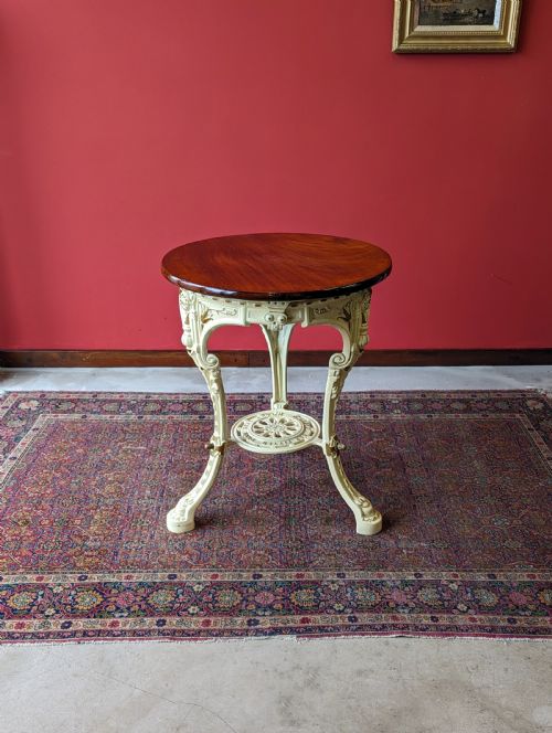 Antique Victorian Cast Iron Circular Pub Table
