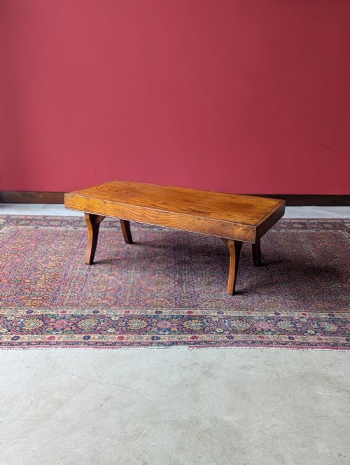 Antique Early 20th Century Elm Coffee Table