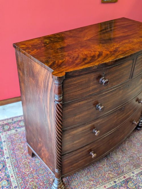 fig 1. Antique Victorian Dark Mahogany Scotch Chest of Drawers