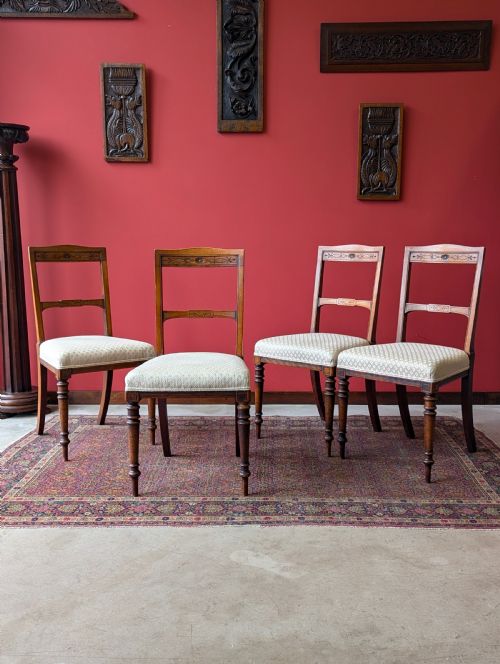 Set of 4 Antique Victorian Mahogany Dining Chairs