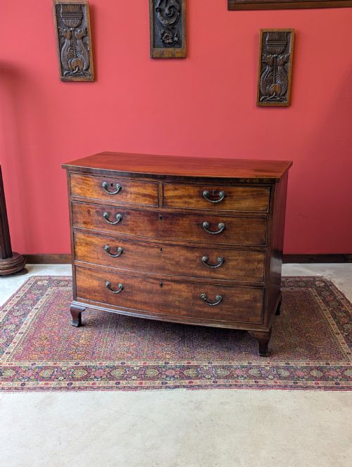 Antique Georgian Mahogany Bow Front Chest of Drawers