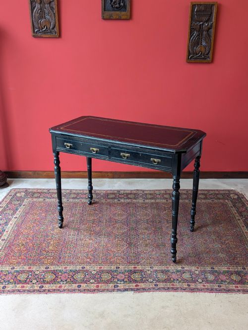 Antique Victorian Ebonised Aesthetic Movement Writing Table
