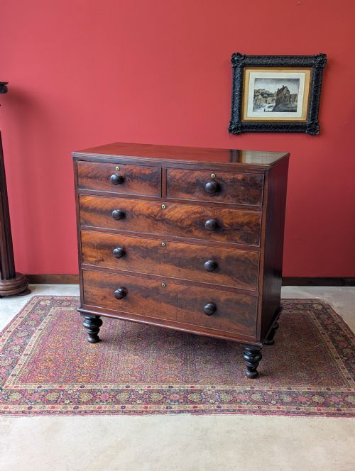 Antique Mid 19th Century Mahogany Chest of Drawers Circa 1850
