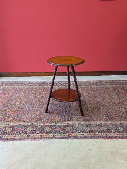 Antique Victorian Aesthetic Movement Faux Bamboo Circular Occasional Table