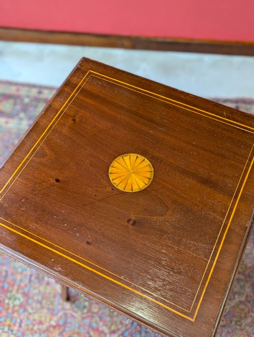ANTIQUE EDWARDIAN INLAID MAHOGANY OCCASIONAL TABLE C1910 - ADDITIONAL PHOTO 1