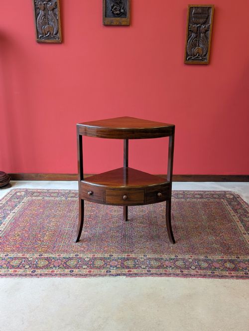 Antique Georgian Mahogany Corner Stand / Bedside