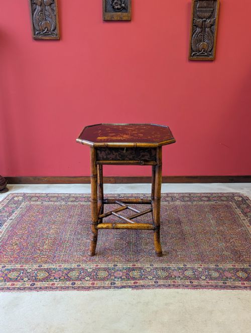 Antique Victorian Aesthetic Movement Bamboo Work Table C.1890
