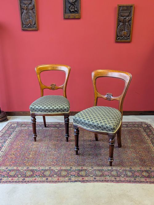Pair of Antique Victorian Walnut Parlour Chairs