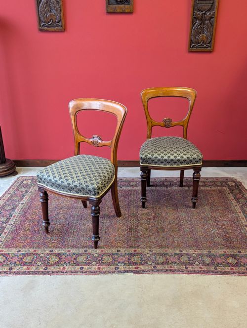 fig 1. Pair of Antique Victorian Walnut Parlour Chairs