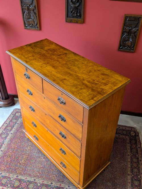 fig 2. Antique Victorian Satinwood Chest of Drawers c.1880