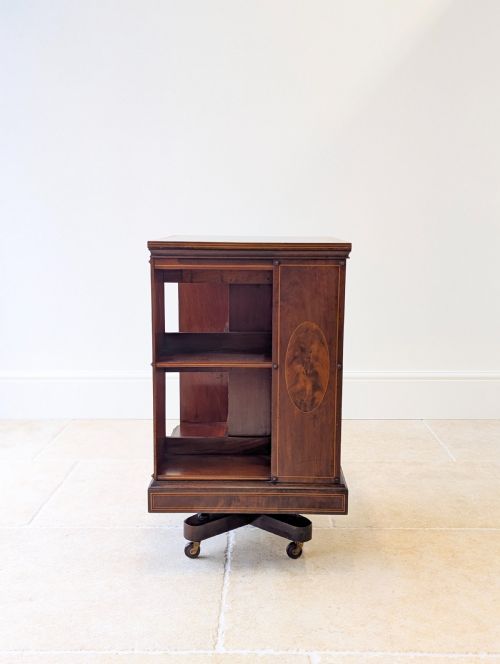 fig 2. Antique Edwardian Inlaid Mahogany Revolving Bookcase c.1910