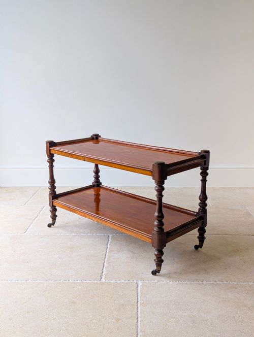 Antique Late Victorian Mahogany Two-tier Serving Stand C.1880