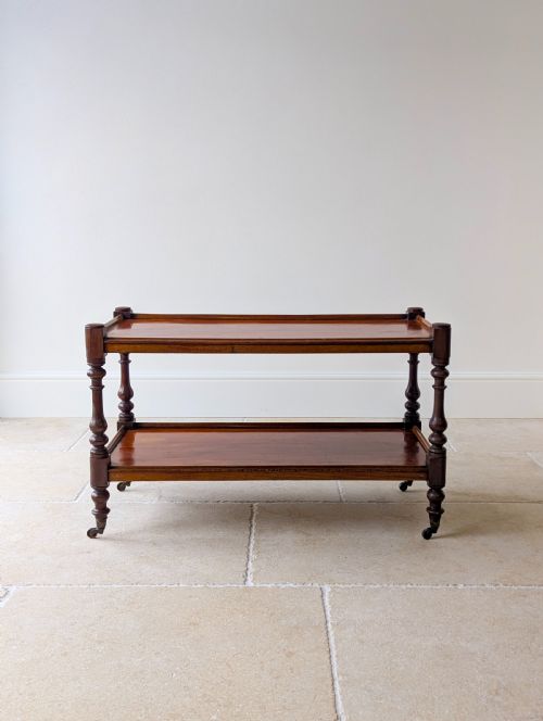 fig 1. Antique Late Victorian Mahogany Two-Tier Serving Stand c.1880
