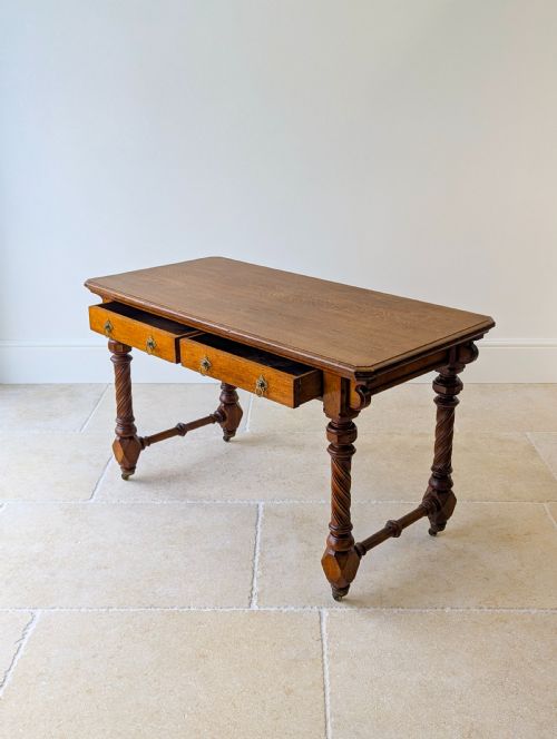fig 2. Antique Victorian Ash Writing Table by Hindley & Sons c.1880