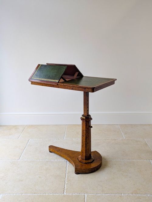 Antique George IV Burr Elm Adjustable Library Reading Table C.1830