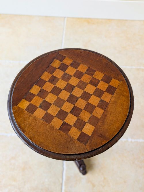 fig 1. Antique Victorian Mahogany Games Table with Inlaid Chess Board c.1890
