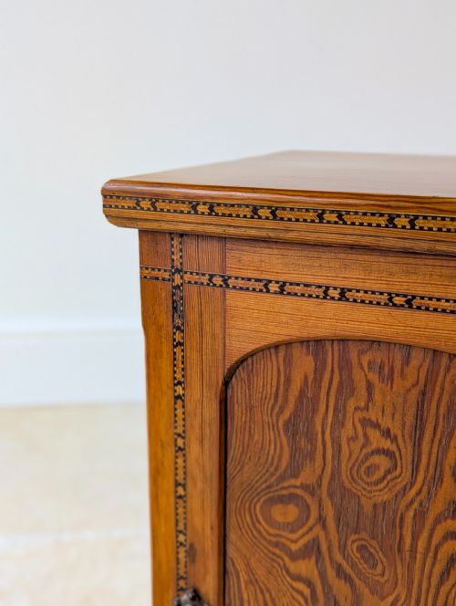 fig 1. Antique Victorian Aesthetic Movement Pitch Pine Bedside Cabinet c.1890
