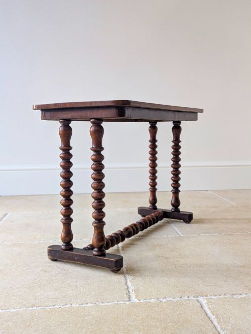 fig 2. Antique Victorian Walnut Bobbin Chess / Games Table c.1880