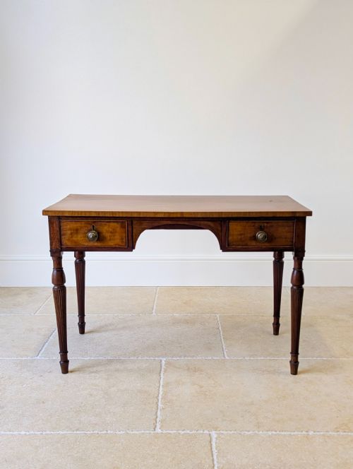 fig 1. Antique Regency Mahogany Kneehole Writing Table c.1820